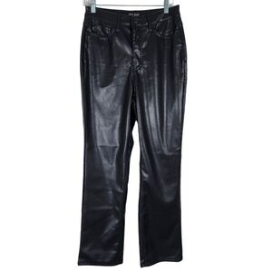 JUDY BLUE FAUX LEATHER LINED STRAIGHT LEG PANTS